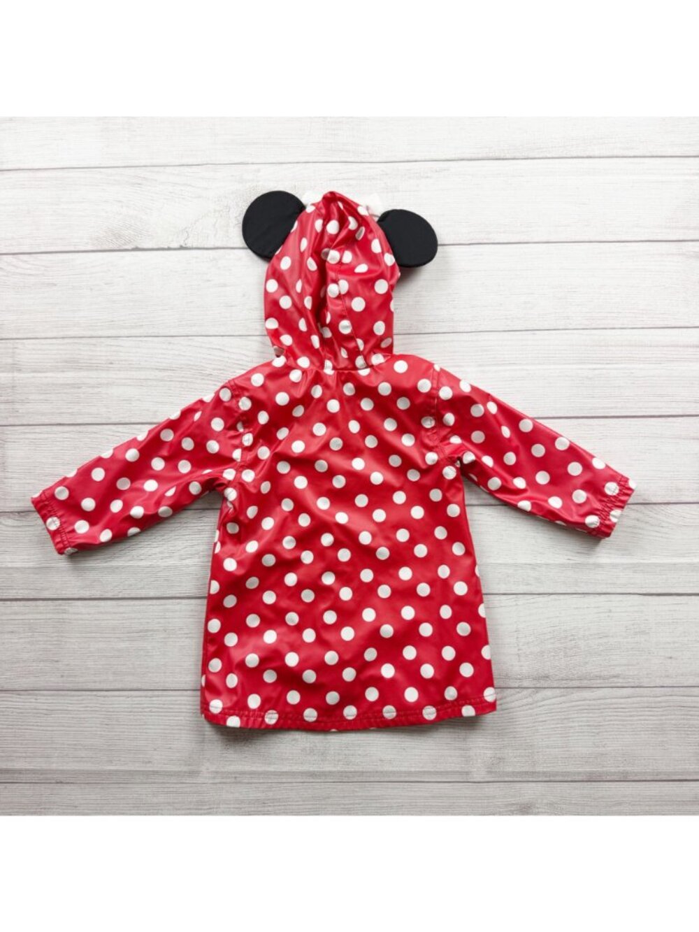 Disney Minnie Mouse Red Polka Dot Raincoat Toddler Girls Waterproof Jacket 2T - Picture 4 of 4